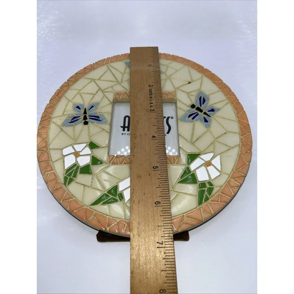 Vintage‎ Mosaic Butterfly Daisy Photo Picture Frame by Accents 2.5x2.5